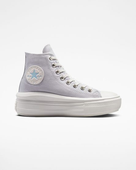 Pantofi Platforma Dama Converse Chuck Taylor All Star Move Inalti Violet Albi | RO PHGVN945